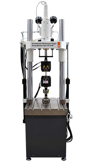 Maquinas de Ensayos Universales de Fatiga multiproposito compacto LFV-L, es ideal para montar mordazas y accesorios, muestras y cualquier tipo de componentes de ingeniería o productos terminados.