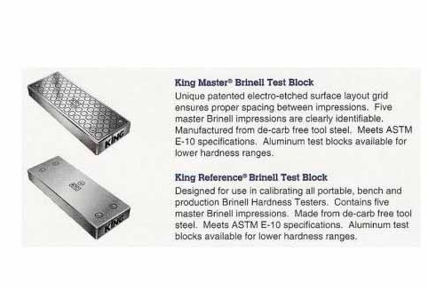 Bloques de Prueba Brinell de King